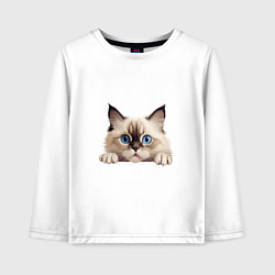 Лонгслив хлопковый детский Ragdoll cat, цвет: белый