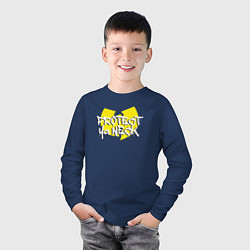 Лонгслив хлопковый детский Protect ya neck Wu-Tang, цвет: тёмно-синий — фото 2