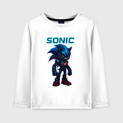 Лонгслив хлопковый детский Sonic cyberpunk, цвет: белый
