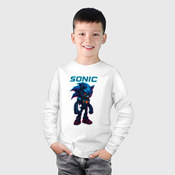 Лонгслив хлопковый детский Sonic cyberpunk, цвет: белый — фото 2
