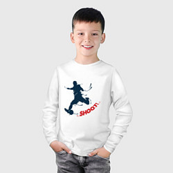 Лонгслив хлопковый детский Футболист, цвет: белый — фото 2