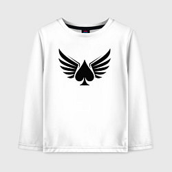 Лонгслив хлопковый детский Крылатые пики, цвет: белый
