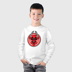 Лонгслив хлопковый детский Дэдпул с мечами, цвет: белый — фото 2