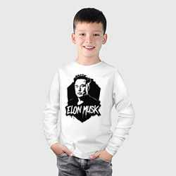 Лонгслив хлопковый детский Орнамент Илона Маска, цвет: белый — фото 2