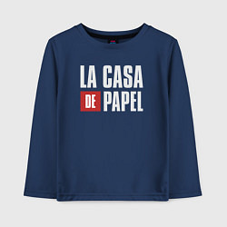 Лонгслив хлопковый детский La casa de papel, цвет: тёмно-синий