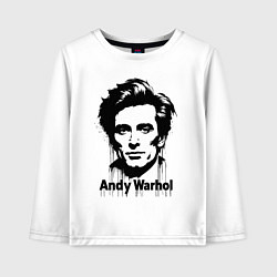 Лонгслив хлопковый детский Молодой Энди Уорхол, цвет: белый