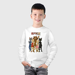 Лонгслив хлопковый детский Spice girls кошки, цвет: белый — фото 2