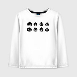 Детский лонгслив Черные тыквы на Хэллоуин