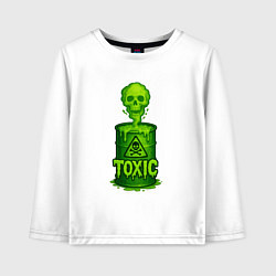 Лонгслив хлопковый детский Toxic зеленая кислота, цвет: белый