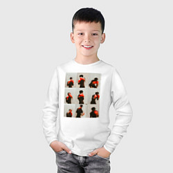 Лонгслив хлопковый детский Боксер фотографии, цвет: белый — фото 2