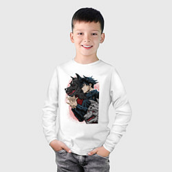 Лонгслив хлопковый детский Фушигуро Мегуми, цвет: белый — фото 2