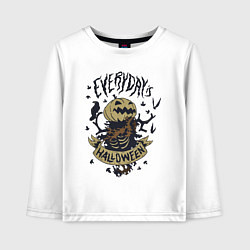 Детский лонгслив Хэллоуин пугало-тыква