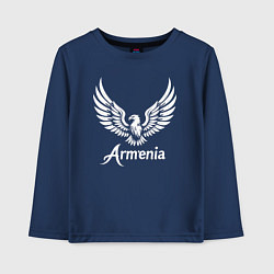 Лонгслив хлопковый детский Гордый орел Армении, цвет: тёмно-синий