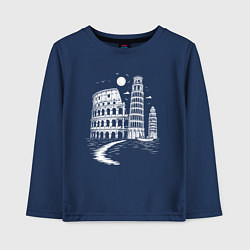 Лонгслив хлопковый детский Величие Италии, цвет: тёмно-синий