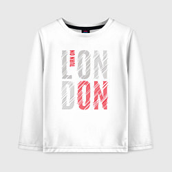 Лонгслив хлопковый детский Поверни на Лондон, цвет: белый