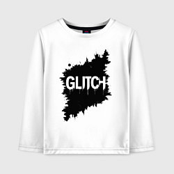 Лонгслив хлопковый детский Глитч-эффект хаос в пикселях, цвет: белый