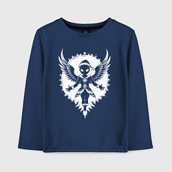 Лонгслив хлопковый детский Рождественский иноплонетный ангел, цвет: тёмно-синий