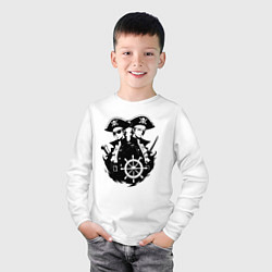 Лонгслив хлопковый детский Пиратский дуэт, цвет: белый — фото 2