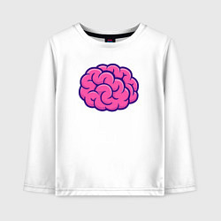 Лонгслив хлопковый детский Розовый мозг, цвет: белый