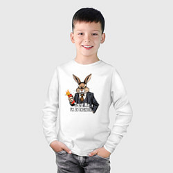 Лонгслив хлопковый детский Кролик с динамитом - trust me im an engineer, цвет: белый — фото 2