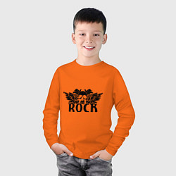 Лонгслив хлопковый детский Rock Bang, цвет: оранжевый — фото 2
