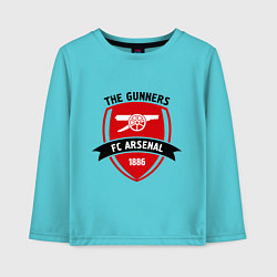 Лонгслив хлопковый детский FC Arsenal: The Gunners, цвет: бирюзовый