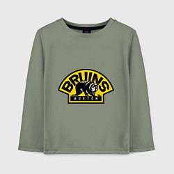 Лонгслив хлопковый детский HC Boston Bruins Label, цвет: авокадо