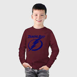Лонгслив хлопковый детский HC Tampa Bay, цвет: меланж-бордовый — фото 2