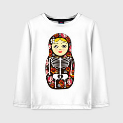 Лонгслив хлопковый детский Матрёшка, цвет: белый