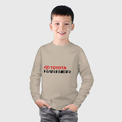 Лонгслив хлопковый детский Toyota Harrier, цвет: миндальный — фото 2