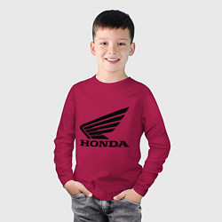 Лонгслив хлопковый детский Honda Motor, цвет: маджента — фото 2