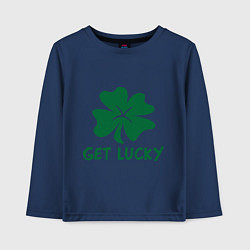 Лонгслив хлопковый детский Get lucky, цвет: тёмно-синий