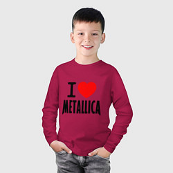 Лонгслив хлопковый детский I love Metallica, цвет: маджента — фото 2