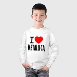 Лонгслив хлопковый детский I love Metallica, цвет: белый — фото 2