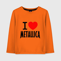 Лонгслив хлопковый детский I love Metallica, цвет: оранжевый