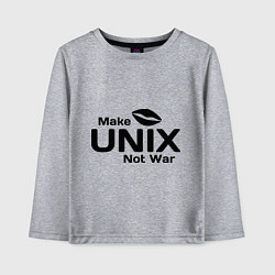 Детский лонгслив Make unix, not war