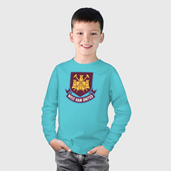 Лонгслив хлопковый детский West Ham United FC, цвет: бирюзовый — фото 2