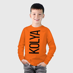 Лонгслив хлопковый детский Коля, цвет: оранжевый — фото 2