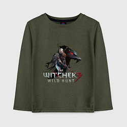 Лонгслив хлопковый детский The Witcher 3, цвет: меланж-хаки