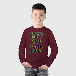 Лонгслив хлопковый детский Coldplay, цвет: меланж-бордовый — фото 2
