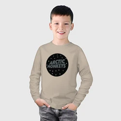 Лонгслив хлопковый детский Arctic Monkeys: Black, цвет: миндальный — фото 2