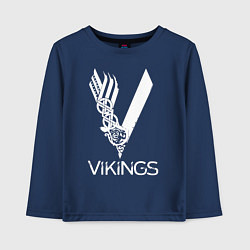 Лонгслив хлопковый детский Vikings, цвет: тёмно-синий