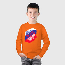 Лонгслив хлопковый детский Россия, цвет: оранжевый — фото 2