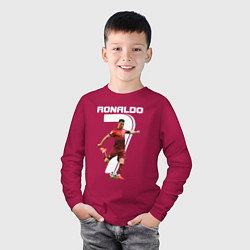 Лонгслив хлопковый детский Ronaldo 07, цвет: маджента — фото 2