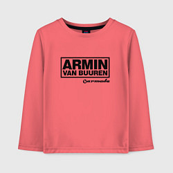 Лонгслив хлопковый детский Armin van Buuren, цвет: коралловый