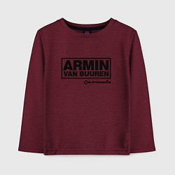 Лонгслив хлопковый детский Armin van Buuren, цвет: меланж-бордовый