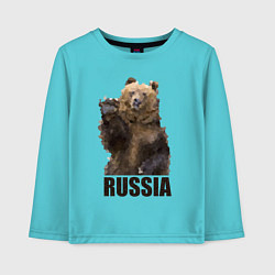 Лонгслив хлопковый детский Russia: Poly Bear, цвет: бирюзовый