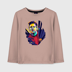 Лонгслив хлопковый детский Messi Art, цвет: пыльно-розовый