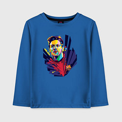 Лонгслив хлопковый детский Messi Art, цвет: синий