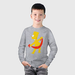 Лонгслив хлопковый детский Барт с полотенцем, цвет: меланж — фото 2